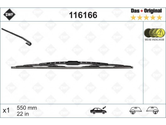 SİLECEK SWF 55cm x1 BERLINGO-PARTNER-PUNTO-DUCATO-CONNECT KALOS NUBIRA DOBLO ALFA 147 156
