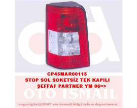 STOP LAMBASI SOL PARTNER YM. 06 ŞEFFAF TEK KAPI DUYSUZ