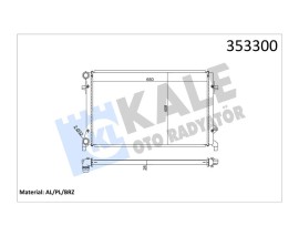 SU RADYATÖRÜ AUDI A3-SEAT ALTEA-LEON-TOLEDO III-SKODA OCTAVIA-YETI-VW CADDY III-EOS-GOLF V-VI-JETTA III-PASSAT-TOURAN 1.4 1.6 2.0 FSI 03 AT MT AC NAC BRAZING 648x408x26 1K0121251DL-1K0121251AP