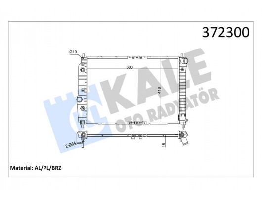 SU RADYATÖRÜ CHEVROLET AVEO-KALOS 1.4 OTOMATİK AL/PL/BRZ 600x418x16