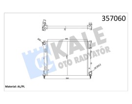 SU RADYATÖRÜ FIAT PANDA 1.3JTD 12 500-500C 1.3MTJ 1.4 16V 07 MT AC MEKANİK 480x416x24