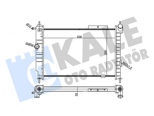 SU RADYATÖRÜ OPEL ASTRA F 1.4 1.6 1.8 16V 2.0 GSI 91 MT MEKANİK 538x359x32 52455053