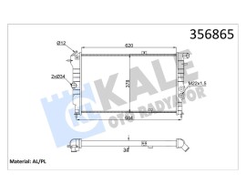 SU RADYATÖRÜ OPEL VECTRA A 1.6I 2.0I 2.0I 16V 1.7D 90-95 CALIBRA A 2.0I 94-97 MT AC NAC MEKANİK 620x378x34 90443463-90443466