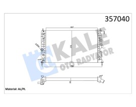 SU RADYATÖRÜ OPEL VECTRA B 1.6I 2.0I 1.6 1.8 2.0 2.2. 16V 95-02 AT AC MEKANİK 607x378x34 1300221-1300240-24402888-52464524-1300159-52479101-52484607-52464573-52479099-1300182-52488059