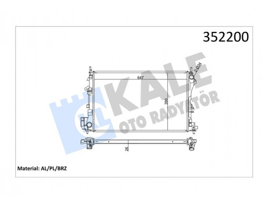 SU RADYATÖRÜ OPEL VECTRA C 1.6 1.8 1.6 16V 02-08 SAAB 9-3 1.8 2.0T 03-15 MT AC NAC BRAZING 650x398x26