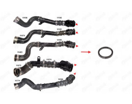 TURBO BORUSU CONTASI PLASTİK BORU HARİÇ OK İLE GÖSTERİLEN CONTA DACIA DUSTER HS 1.5 dCi 4x4 K9K 658-856-858-898 13-18