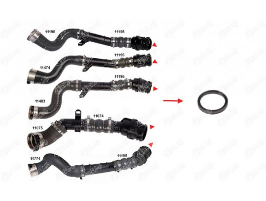 TURBO BORUSU CONTASI PLASTİK BORU HARİÇ OK İLE GÖSTERİLEN CONTA DACIA DUSTER HS 1.5 dCi 4x4 K9K 658-856-858-898 13-18