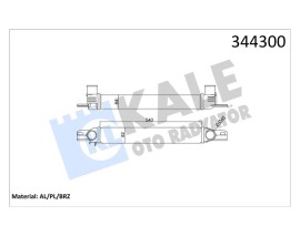 TURBO RADYATÖRÜ INTERCOLLER NEMO-BIPPER-FIORINO 1.3JTD-BIPPER-NEMO 1.4HDI 540x82x64 AL-PL-BRZ