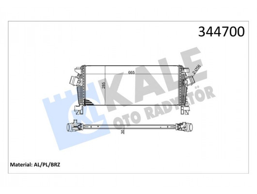 TURBO RADYATÖRÜ INTERCOOLER ASTRA J-CRUZE J308 -ZAFIRA TOURER C AL/PL/BRZ 665x280x30