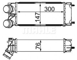 TURBO RADYATÖRÜ INTERCOOLER BERLINGO 04 C4 04 P308 07 PARTNER 04 1.6HDI AL/PL/BRZ 300x147x76
