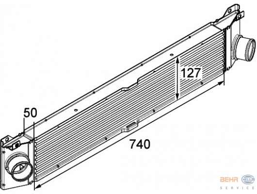 TURBO RADYATÖRÜ INTERCOOLER DUCATO-BOXER-JUMPER 2.2-2.3-3.0 D 06 740x127x50