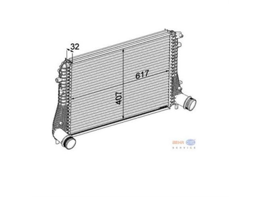 TURBO RADYATÖRÜ INTERCOOLER GOLF VI-JETTA-SCIROCCO-TOURAN-CADDY-OCTAVIA-A3-1.6-2.0 TDI 617x407x32