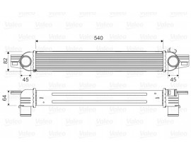 TURBO RADYATÖRÜ INTERCOOLER PEUGEOT BIPPER-CITROEN NEMO 1.3HDİ-1.4HDİ 08 FIORINO 1.3 DMTJ 08 540x82x64mm