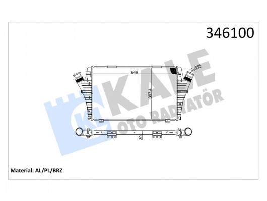 TURBO RADYATÖRÜ INTERCOOLER VECTRA C-SIGNUM AL/PL/BRZ 650x397x.4x30