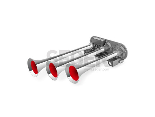 ÜÇ BORULU 8 SES KOMBİNASYONLU 12V MEHTER KORNA-KROM BORULU