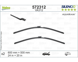 Valeo Silencio AquaBlade Flat Blade VA312 X2 600 500 mm VOLVO V60 06/18 ISITMA ÖZELLİKLİ