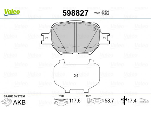 x ÖN BALATA COROLLA VERSO 1.8 VVT-I 02 04 2.0D-4D 02-07