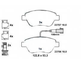 x ÖN BALATA DOBLO 1.3-1.6-1.9 JTD 02 FIORINO 1.3-1.4 MTJ 02/08 FIAT 500 1.4 10.07