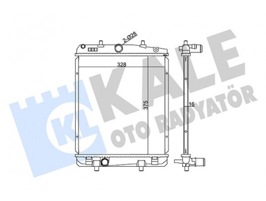 x RADYATÖR P107-C1 DV4TD 1.4HDI 8V-TOYOTA AYGO D4D MEKANİK 375x328x16 AL-PL-BRZ
