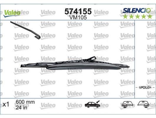 x SİLECEK SILENCIO SPOİLERLİ 60cm x1 VM105 SOL TARAF SAFRANE